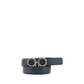 Ferragamo Black Calf Leather Bos Taurus Regular Belt
